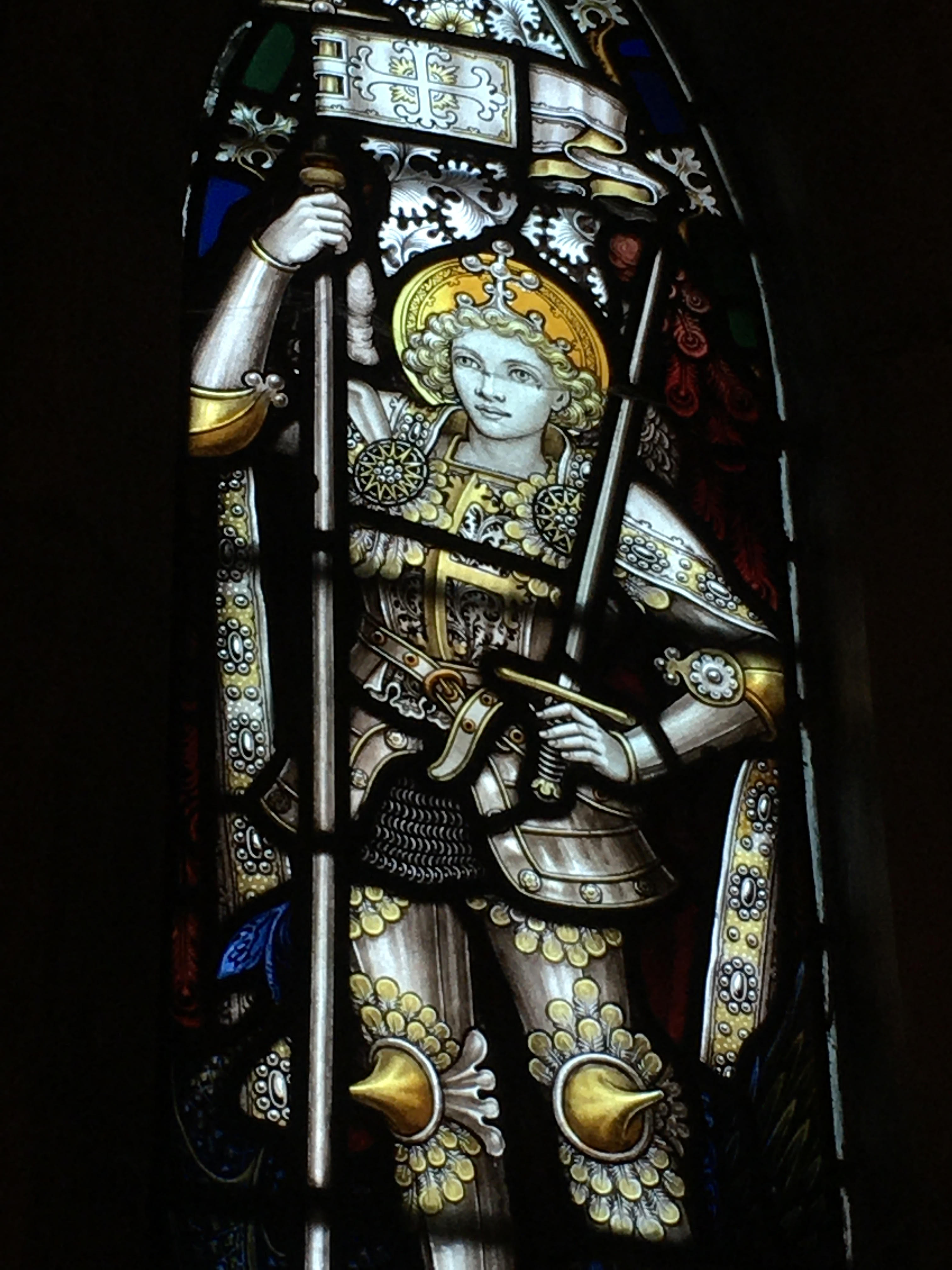 Stained glass saint